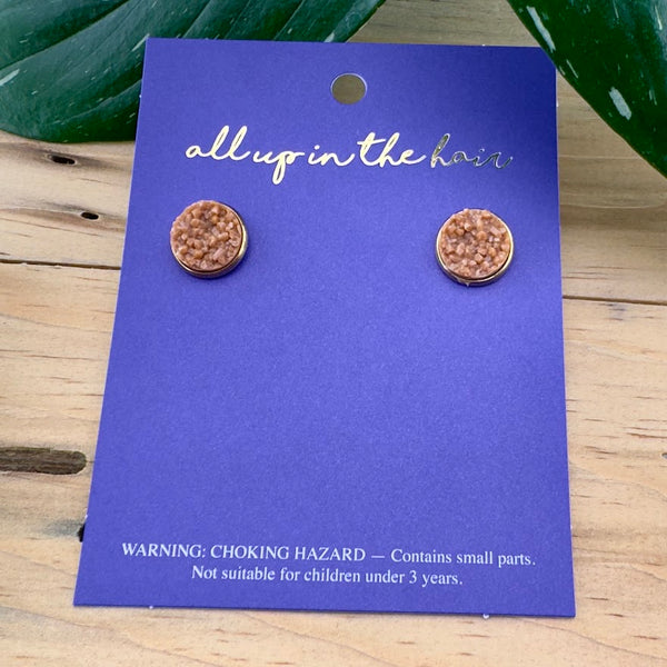 Camel Druzy Earrings