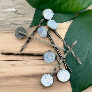 Frost Druzy Bobby Pins