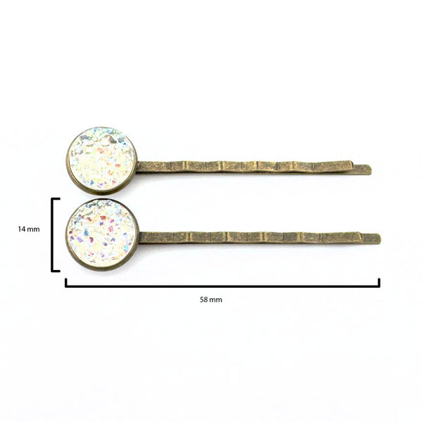 Frost Druzy Bobby Pins