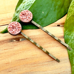 Taupe Druzy Bobby Pins