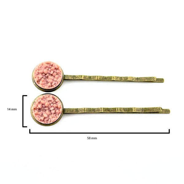 Taupe Druzy Bobby Pins
