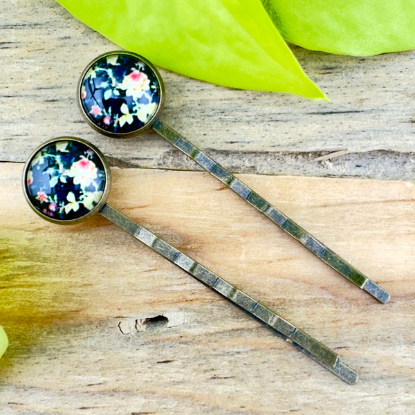 Vintage Floral Bobby Pins