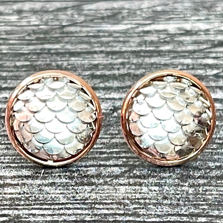 Silver Mermaid Stud Earrings